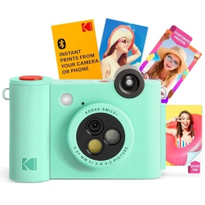 Imagen de KODAK Smile+ Cámara Digital instantánea 2 en 1 y Impresora Bluetooth 10MP, Lente giratoria con Efectos, Fotos Adhesivas Zink 2x3, Imprime Desde App Dispositivos Inteligentes Verde