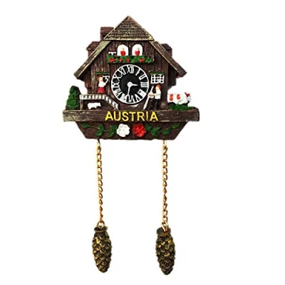 Imagen de Reloj de cuco 3D Austria imán para nevera, regalo y colección, decoración del hogar la cocina, magnético nevera Viena