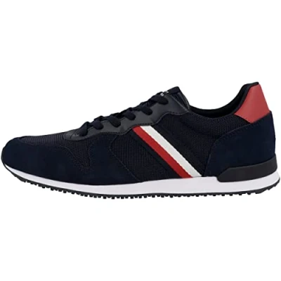 Imagen de Tommy Hilfiger Hombre Sneaker Running Iconic Mix Runner Zapatillas Deportivas, Azul (Desert Sky), 40 EU