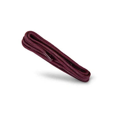 Imagen de Kaps Cordones Redondos Encerados, de 100% algodón natural, Elegantes para Zapatos Vestir y Diario, Hecho en Europa (90 cm 5 a 6 pares ojales / 26 Granate)