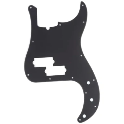 Imagen de Musiclily Pro 13 Agujeros Estilo Moderno P Bass Pickguard Golpeador para Bajo Precision de Fabricación Americana 4 Cuerdas,1 capa Negro Mate