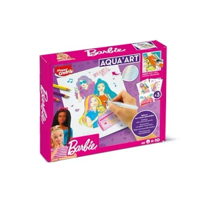 Imagen de Maped Juego de Acuarelas y Colorear para Niños Diseño Barbie Incluye Libro Papel Acuarela