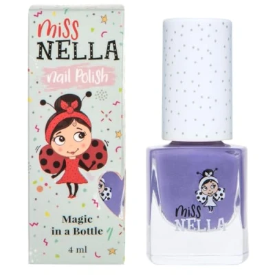 Imagen de Miss Nella SWEET LAVENDER Esmalte especial para uñas con brillos niños, fórmula despegable, a base de agua y sin olor