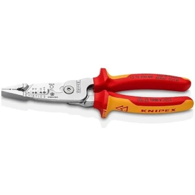 Imagen de KNIPEX 13 76 200 ME WireStripper modelo métrico aislados con fundas multicomponentes, según norma VDE cromado mm