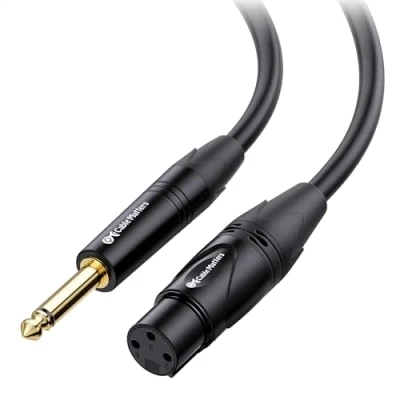 Imagen de Cable Matters XLR a 6,35 mm de micrófono 3m, no balanceada hembra macho TS Cable, Jack micrófono,