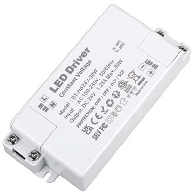 Imagen de VARICART Transformador LED 24V, 1.25A 30W 220V a Voltaje constante Driver, Adaptador Fuente de Alimentación Conmutada, usar para CCTV G4 MR11 MR16 GU5.3 Bombilla (Pack 1)