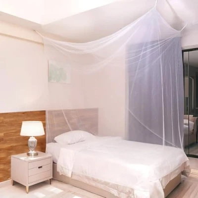Imagen de Sekey 220x100x200 cm Mosquitera para Cama Doble con Kit de colocación, Cortina, Protección Repelente contra Insectos, Malla antinsectos rápida y fácil instalación, Blanco