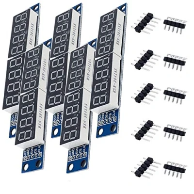 Imagen de AZDelivery 5 x MAX7219 LED Modulo TM1637 8 bit 7 Segmentos Display Compatible con Arduino y Raspberry Pi E Book Incluido!