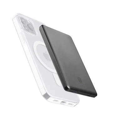 Imagen de Powerbank CellularLine Mag Lite5000, Universal, 5000 mAh, 2 entradas USB C, Gris