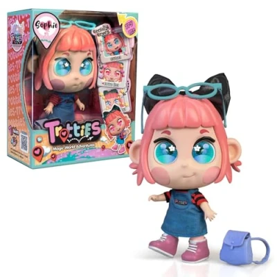 Imagen de Trotties Sophie, muñeca Paris, muñecas viajeras de la Serie dibus Animados, con Accesorios como un Bolso y Mapa, para Regalar a niñas niños Desde 3 años, Famosa (TFT00000)