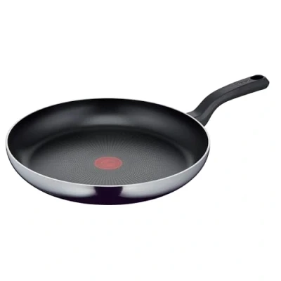 Imagen de Tefal D52608 Resist Sartén de 32 cm Revestimiento antiadherente titanio seguro Indicador temperatura señal térmica Fácil limpieza Tecnología Flame Protect Negro