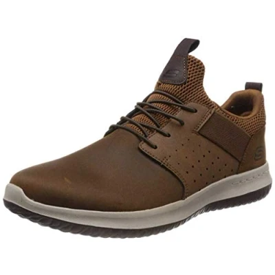 Imagen de Skechers Delson Axton, Zapatilla Baja Hombre, Dark Brown, 39 EU