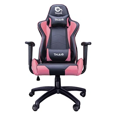 Imagen de Talius Gecko V2 Silla Gaming Rosa y Negra con Cuero, Ergonomía, Basculante, Alta Densidad Nylon (Pink)
