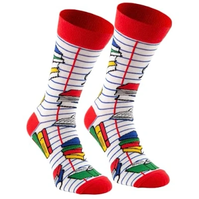 Imagen de Rainbow Socks Hombre Mujer Divertidos Calcetines Colegio 1 Par Cuaderno Talla 36 40