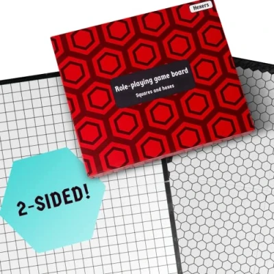 Imagen de Hexers role playing game board: vinyl mat alternative Dungeons and Dragons D&amp;D DnD Pathfinder RPG play compatible 27&#039;&#039;x23&#039;&#039; 1&#039;&#039; squares on one side, hexes the other Foldable &amp; Dry Erase