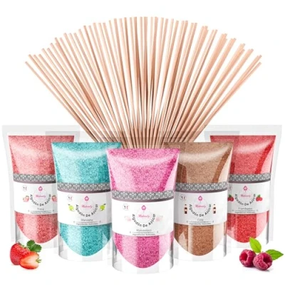 Imagen de Misskandy, algodón de azúcar para la máquina (5 * 160 Gr) / sabores:fresa, manzana, malvavisco, cola, frambuesa + 50 barritas (30 cm)