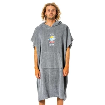 Imagen de RIP CURL Mens Logo Hooded Towel Changing Robe/Poncho 00GMTO Grey
