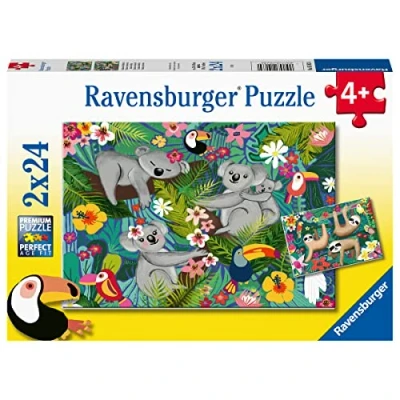Imagen de Ravensburger Puzzle: Koalas y Perezosos, puzzle 4 Años o Más, Puzles Niños Años, Rompecabezas Niños, Puzzle, Regalo Niño 2 Puzzles x 24 Piezas, Medida 26x18cm