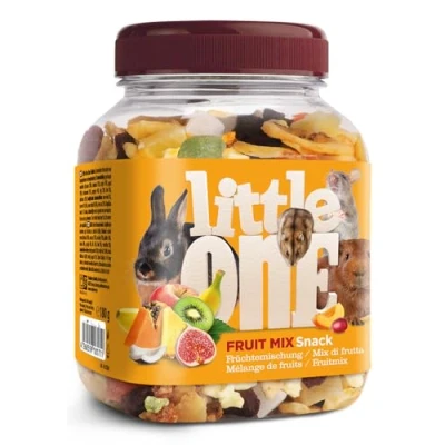 Imagen de Little One Fruit Mix 180 g Alimento complementario para roedores y Conejos Enanos con Frutas secas como plátano, piña, pasas, Coco más
