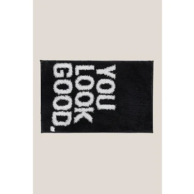 Imagen de Alfombra Dkd Home Decor You Look Good Negro Microfibra (50 X 80 Cm)