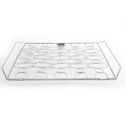 Imagen de Diloy Home Cesta Parrilla para Pescado y Verduras, Besuguera Flexible de Acero Inoxidable, Doble Rejilla Barbacoa, Ideal Asar Voltear, Apta Lavavajillas (45 x 26cm)