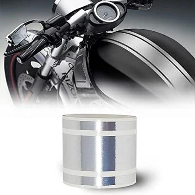 Imagen de 4R Quattroerre.it 10680 Tiras Adhesiva Bike Stripe Triple, Cromo, 8 cm x 2 mt