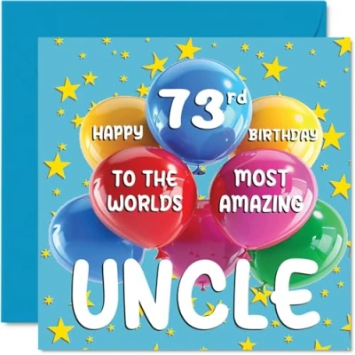 Imagen de tarjeta de cumpleaños número 73 para tío, el tío más increíble del mundo, feliz sobrina, sobrino, 145 mm x mm, años, tarjetas felicitación
