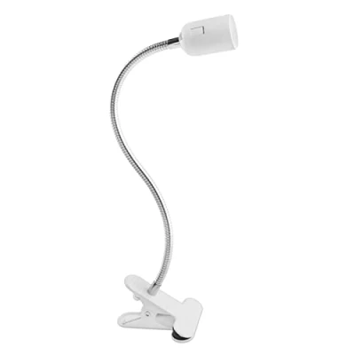 Imagen de Portalámparas E27 con Pinza e Interruptor, Orientable 360, Cable Largo Enchufe Europeo, para Animales, Planta en Crecimiento, Lámpara de Mesa, Blanco (Sin Bombilla)