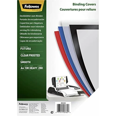 Imagen de Fellowes 5376501 Portadas para encuadernar de polipropileno, A4, transparente