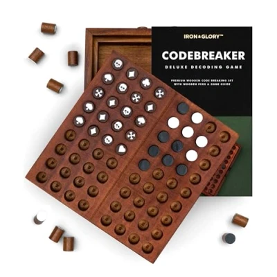 Imagen de Iron &amp; Glory Code Breaker Juego de mesa rompecabezas madera Ideas regalo para papá y regalos cumpleaños hombres Accesorios decoración del hogar café
