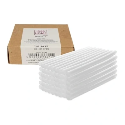 Imagen de IDEA HOME Barras de Pegamento Caliente 7mm x 100mm Transparente, Universal Palos Termofusible para Pistola Ideal Bricolaje, Manualidades, Ocio, 50 Piezas