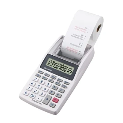 Imagen de Sharp EL 1611 V Mini calculadora de sobremesa (impresora, pantalla LCD 12 dígitos, rollo papel pequeño), color blanco