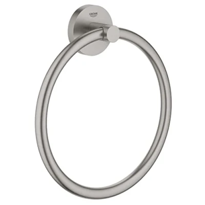 Imagen de Grohe Start QuickFix Toallero individual de argolla, gris mate, para pegar (pegamento QuickGlue A1) o atornillar, ref. 41174DC0