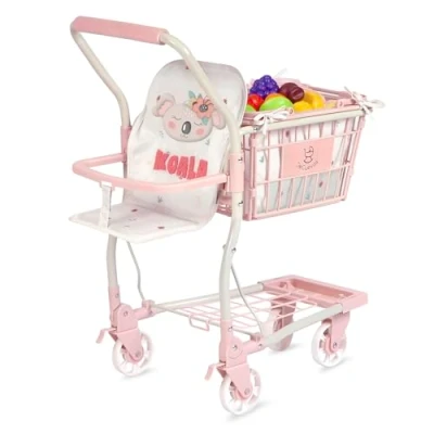 Imagen de DE CUEVAS TOYS Carro Compra, Color Rosa y Blanco (52179)
