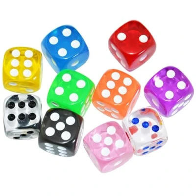 Imagen de SmartDealsPro Paquete de 10 dados transparentes D6 seis caras 16 mm para DND, MTG, RPG, Tenzi, Yahtze, Bunco, juegos mesa y enseñanza matemáticas