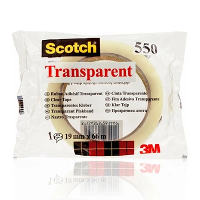 Imagen de Scotch Brite FT510063090 Cinta adhesiva transparente, 19 mm x 66 m (pack de 8 rollos)