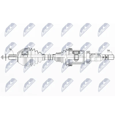 Imagen de NTY NPW VV 042 Árbol de Transmisión Eje delantero, derecha automática VOLVO: S80 II, V60 I