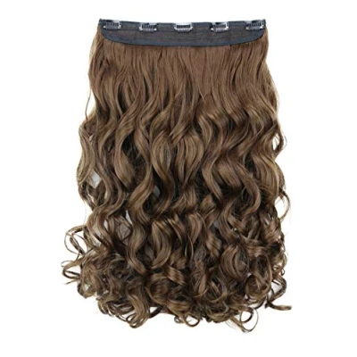 Imagen de CAISHA 55cm Clip En Extensiones De Cabello Postizo Ondulado Marrón C62 1