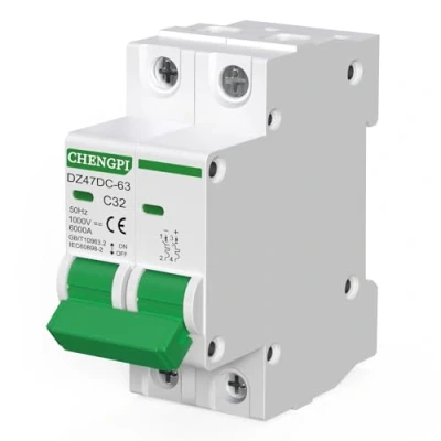 Imagen de CHENGPI Disyuntor 2P DC 1000V 32A,Interruptor Fotovoltaico de en Miniatura Para Energía Solar, Instalado Una Guía 35 mm