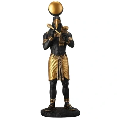 Imagen de Veronese Design Estatua de resina oro negro Thoth egipcio del dios conocimiento 11 pulgadas