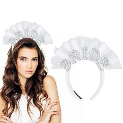 Imagen de LEMIEDUT Bride Diadema, Diademas Despedida de Soltera, Soltera Accesorios, Corona Bride, Complementos Diadema Boda, Velo Novia