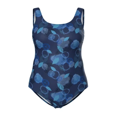 Imagen de Ulla Popken LEAF Print Bañador, Mujer, Talla: 44/46, Marine