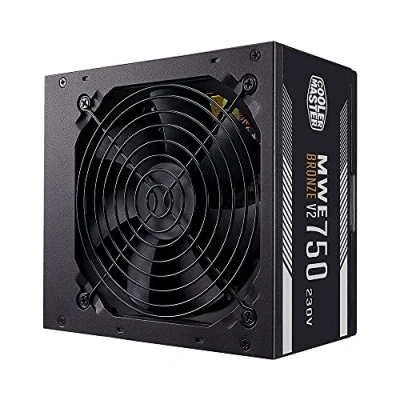 Imagen de Cooler Master MWE 750 Bronze 230V V2 Fuente de Alimentación UE, 80 PLUS Bronze, Ventilador HDB Sensible a la Temperatura, Circuito CC + LLC con Raíl Único +12V
