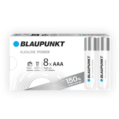 Imagen de BLAUPUNKT AAA Pilas alcalinas, Paquete de 8, lo Mejor para Relojes Pared, mandos a Distancia TV, LR03BPO/8CB