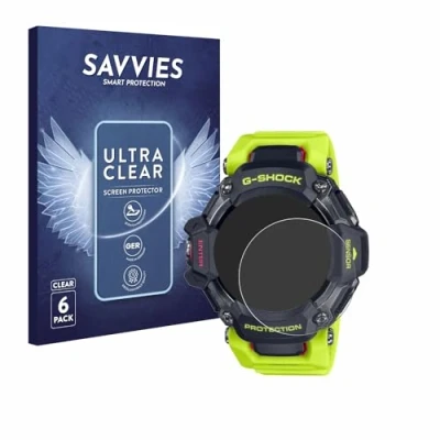 Imagen de savvies Protector Pantalla para Casio G Shock GBD H2000 (6 Unidades) Película Ultra Transparente