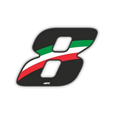 Imagen de 4R Quattroerre.it 13168 Número Raza 8 Medio, Italia Tricolor, 100 x 130 mm