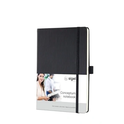 Imagen de SIGEL CO109 Cuaderno premium con lineatura dot, A5, tapa dura, negro Conceptum