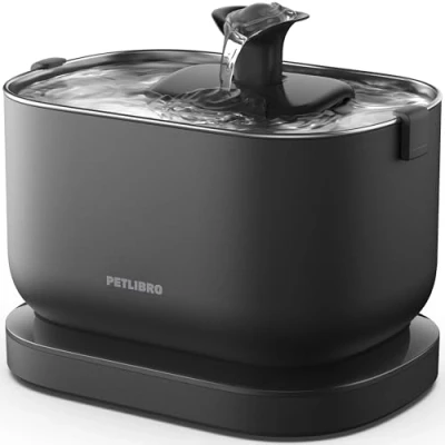 Imagen de PETLIBRO Fuente para Gatos sin Cable con Sensor de Movimiento, Dockstream 2,5L Bebedero Pilas 5000mAh, 23dB Ultra Silenciosa, Fácil Limpiar, BPA, Dispensador Agua