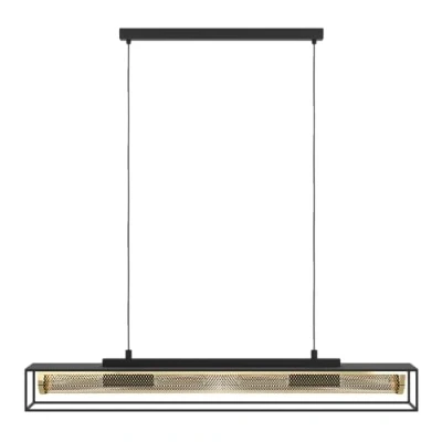 Imagen de EGLO Lámpara colgante Nohales, 112 cm, color negro/latón, 4 luces.
