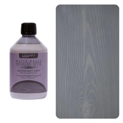 Imagen de Littlefair&#039;s Tinte para Madera 500ml Acabado Premium, Fácil de Usar y Limpiar Basado en Agua, Seguro Ecológico Disponible Muchos Colores Color: Gris claro luna
